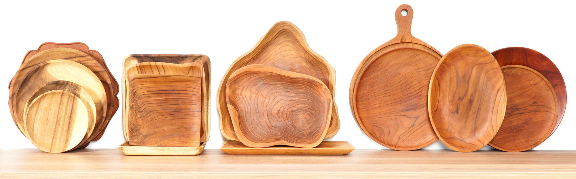 Rainforest Bowls Wood Divided Serving Dish