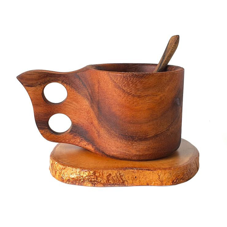 Acacia Wood Cup Set