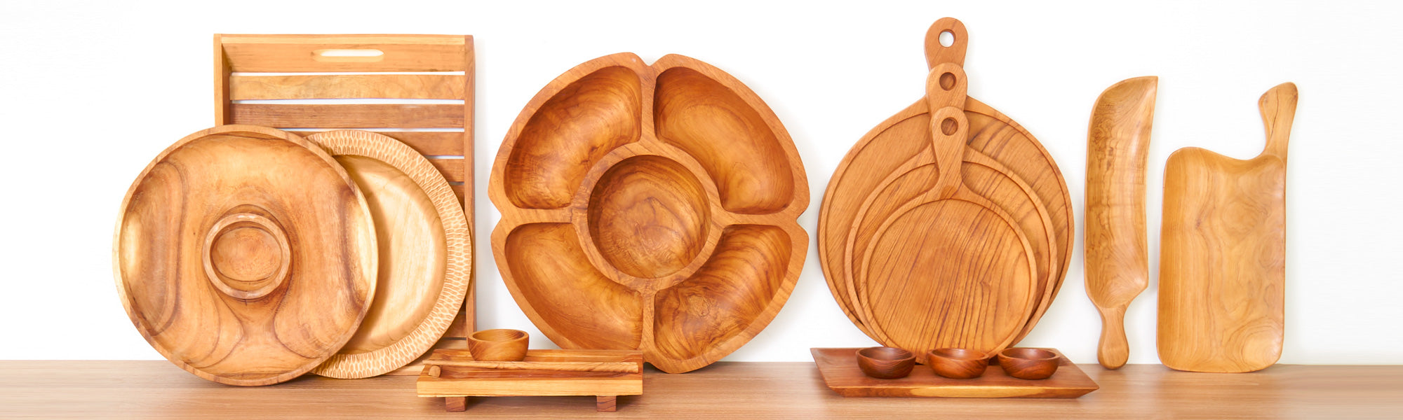 Durable, Natural Wooden Serving Platters & Trays - Rainforest Bowls