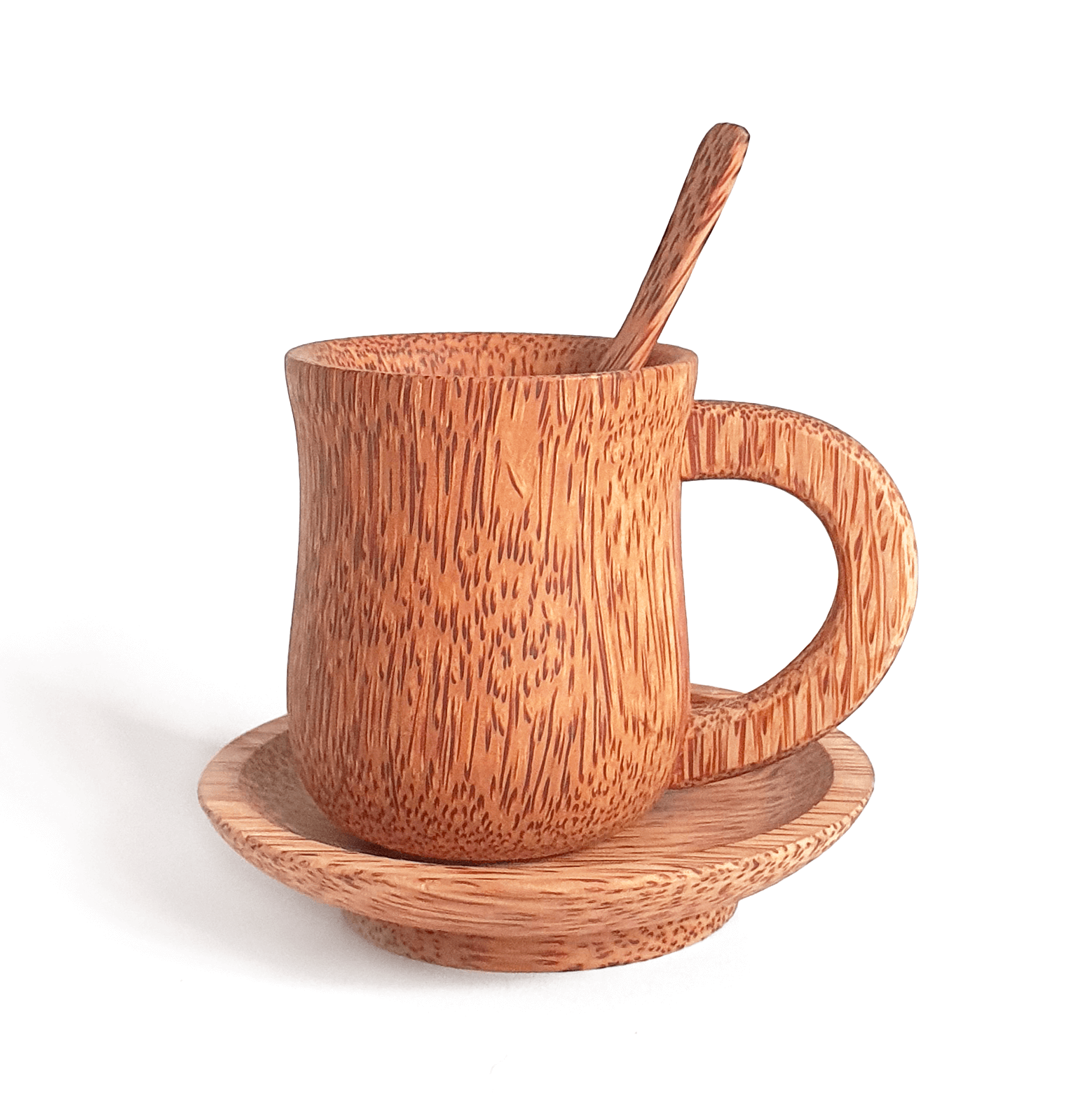 Set of 2 Coconut Wood Cup Set