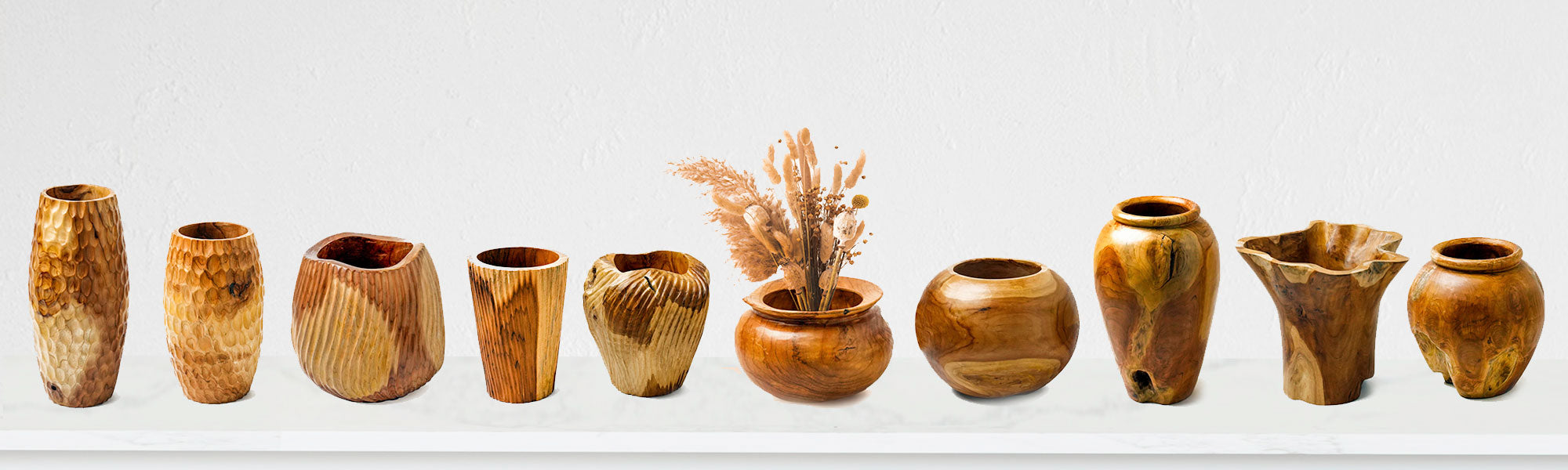 Teak Wood Root Vases