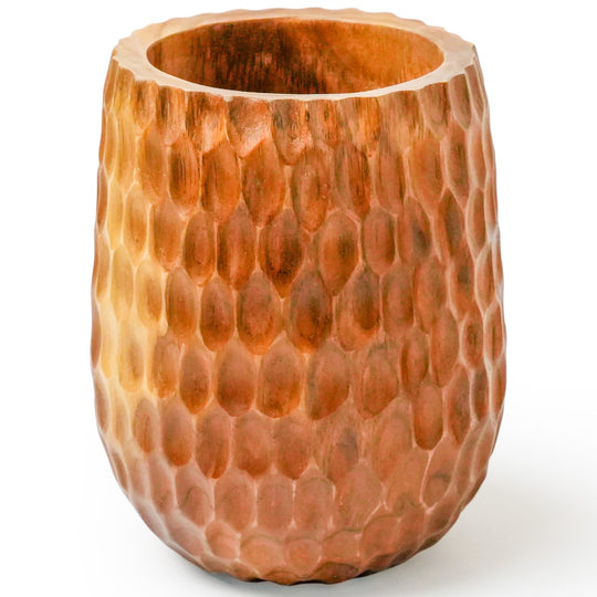 10-Inch Hammered Teak Root Vase