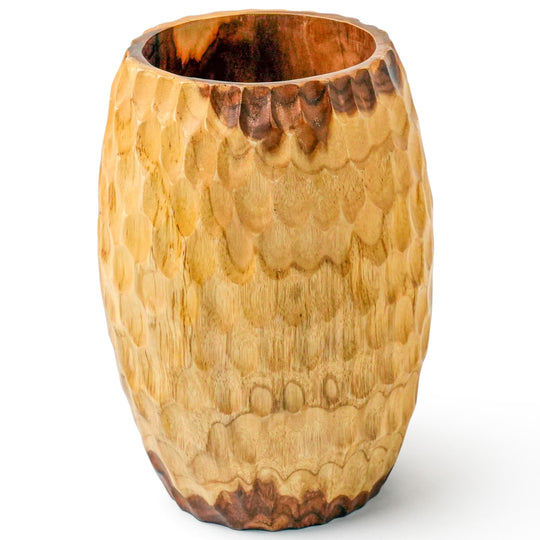 10-Inch Honeycomb Teak Root Vase