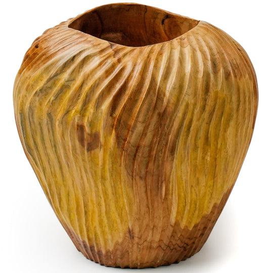10-Inch Spiral Teak Root Vase