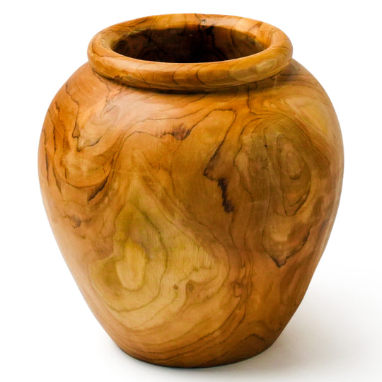 10-Inch Urn-Shape Rounded Teak Root Vase