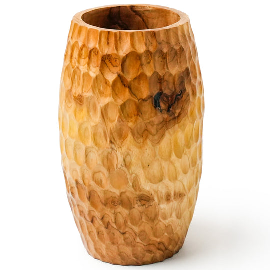 12-Inch Honeycomb Teak Root Vase