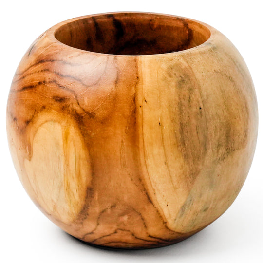 5.5-Inch Ball Teak Wood Root Vase