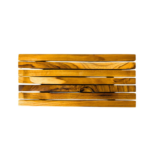 Slotted Teak Wood Soap Dish Tray