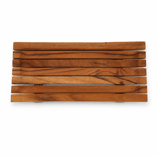 Slotted Teak Wood Soap Dish Tray