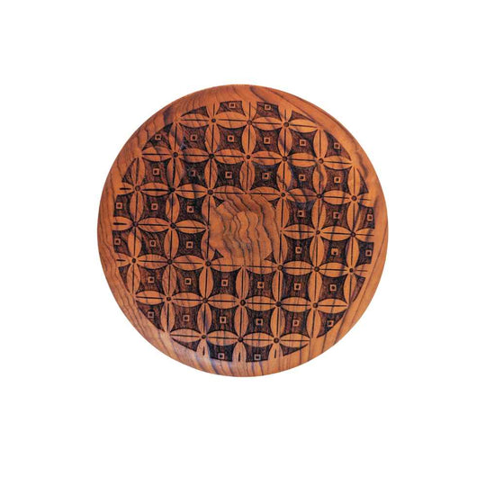 Teak Wood Bowl with Batik Lid
