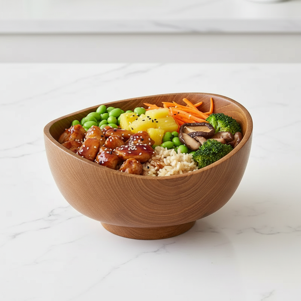 Wavy Menbachi Teak Wood Noodle Bowl - Jumbo – Rainforest Bowls