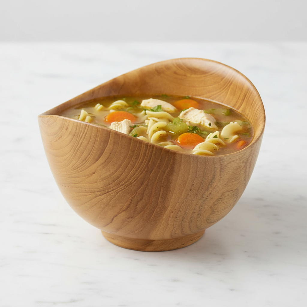 Wavy Menbachi Teak Wood Noodle Bowl - Small – Rainforest Bowls