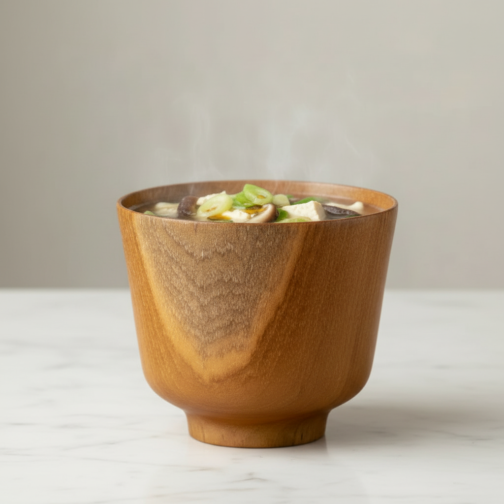 Wide Rim Ochawan Teak Wood Soup Bowl Cup – Rainforest Bowls