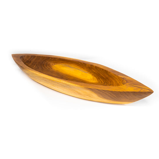 Canoe Teak Wood Serving Bowl