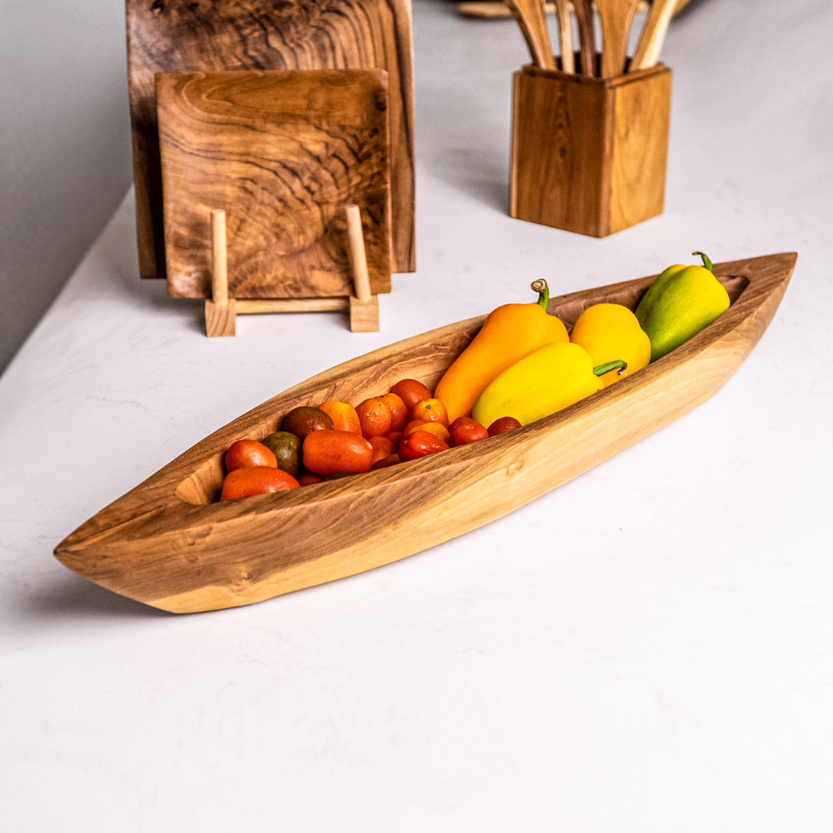 Canoe Teak Wood Serving Bowl | Rainforest Bowls