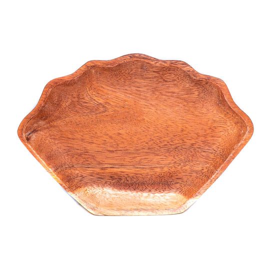 Clam Acacia Wood Plate