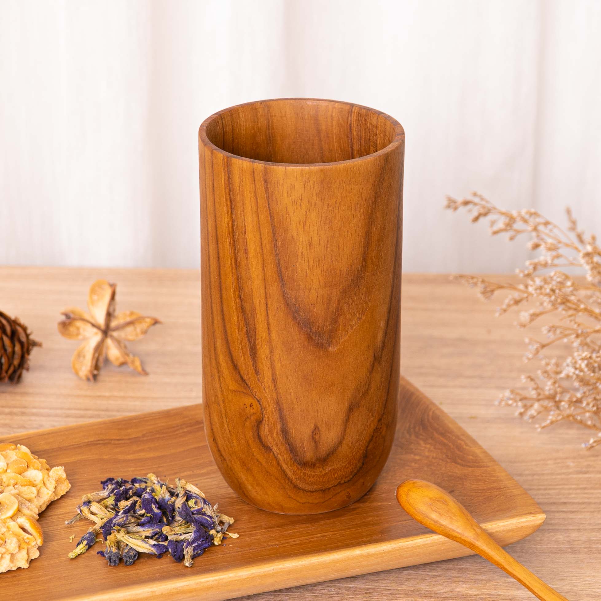 Classic Teak Wood Cup - Tall | Rainforest Bowls