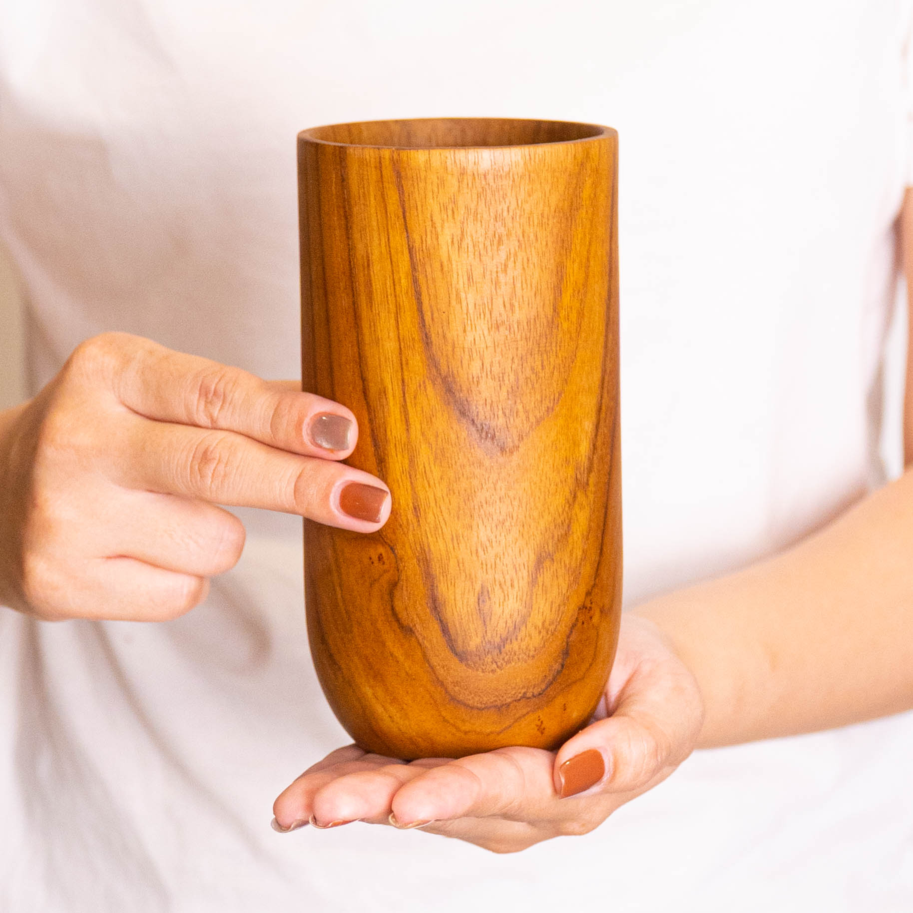 Classic Teak Wood Cup - Tall | Rainforest Bowls