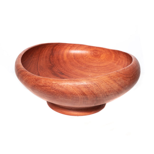 Curved Doussie Wood Salad Serving Bowl