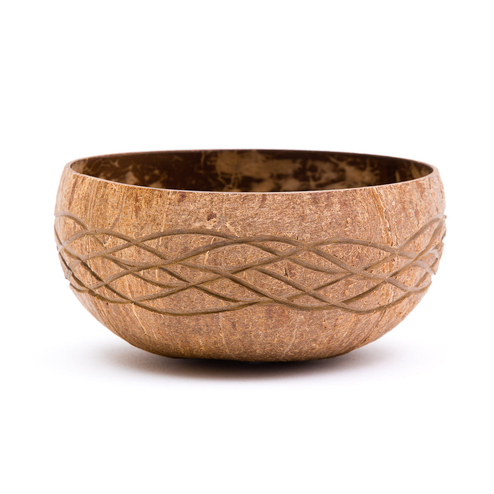 Rippled Wood Yarn Bowl by K+C by K+C