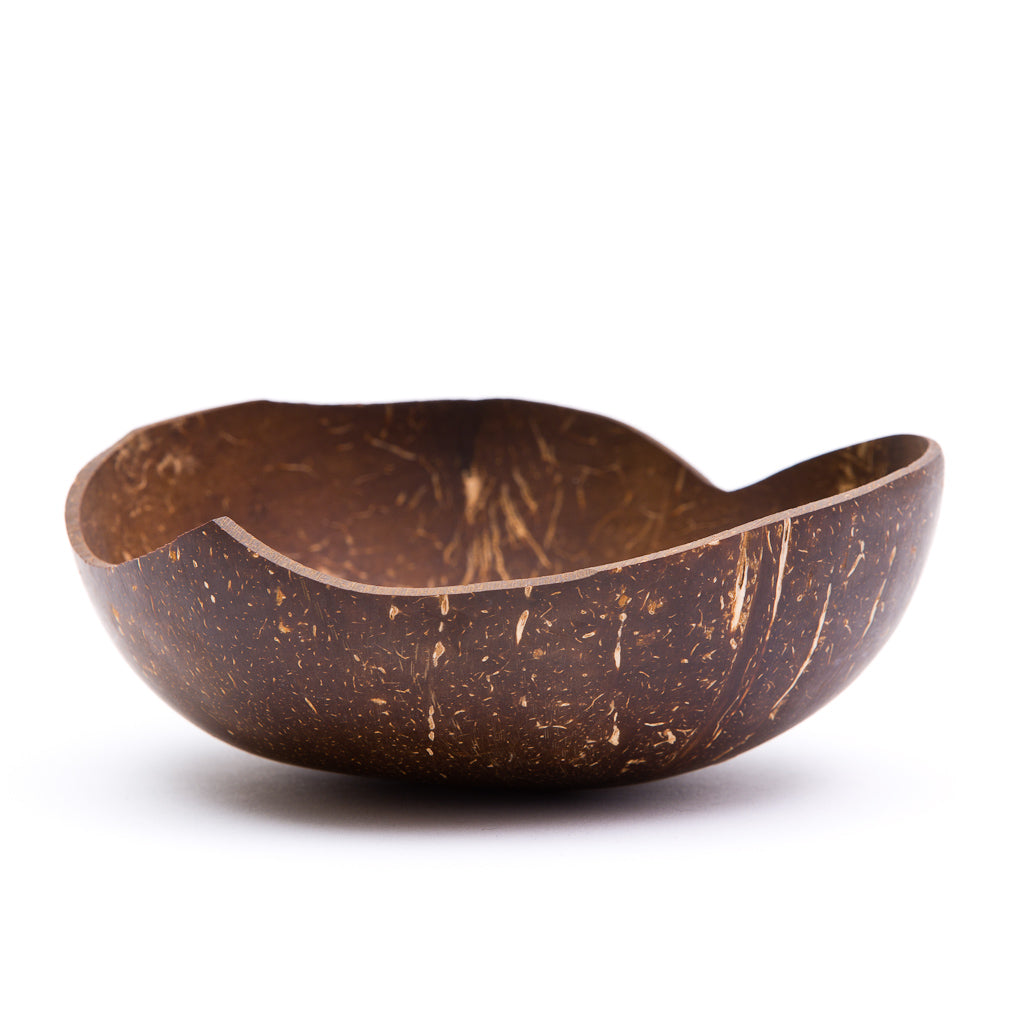 Artisan Crafted Coconut Shell Planter, 'Wink
