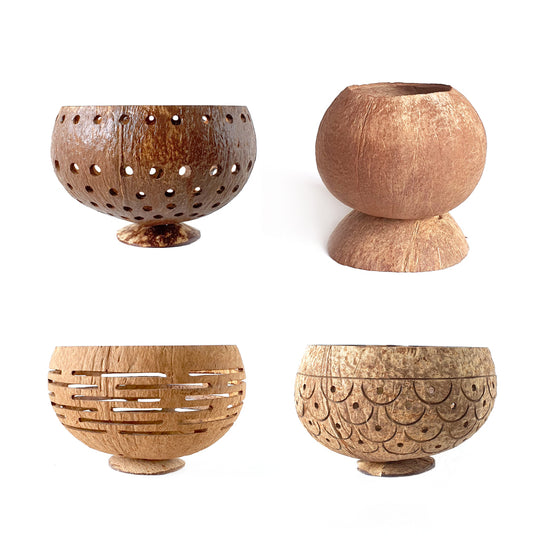 Coconut Pedestal Planters Set of 4