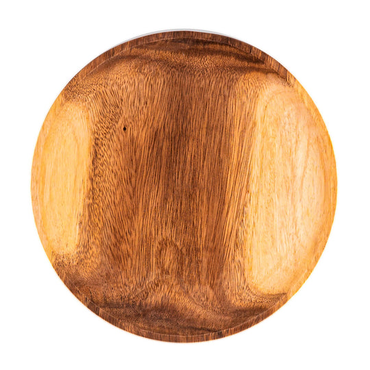 Round Classic Acacia Wood Salad Plate