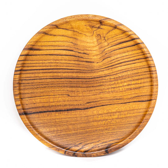 Round Teak Wood Plate - Medium
