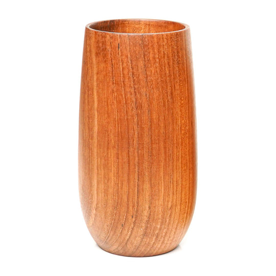 Rounded Teak Wood Cup - Tall