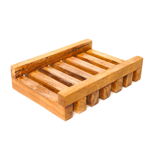 Slotted Teak Wood Soap Dish