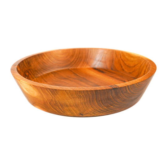 Slanted Side Teak Wood Bowl - Jumbo
