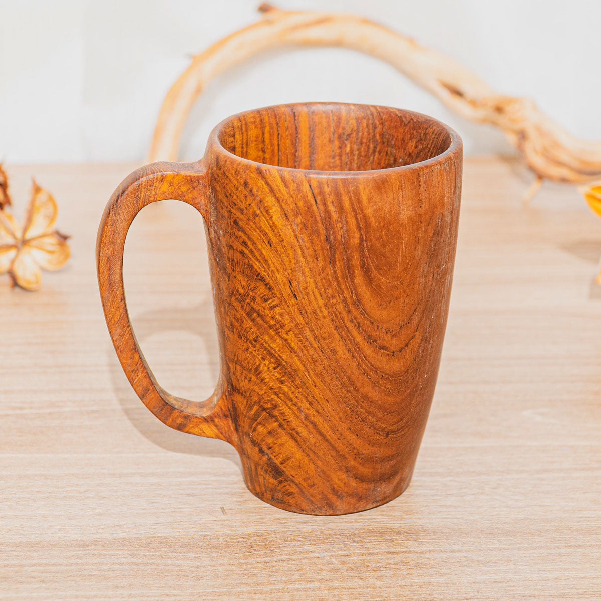 amazing coffee mugs for people who like woods Set of 2 Teak Wood Coffee Mugs