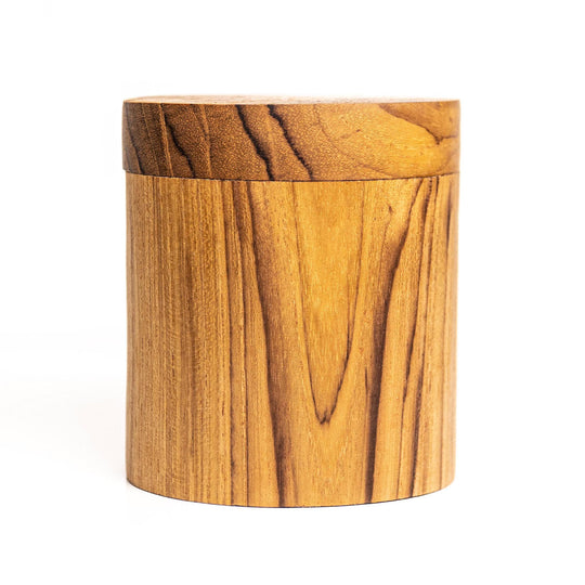 Teak Wood Spice Jar with Wooden Lid - Regular