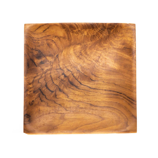 Square Teak Wood Plate - Small