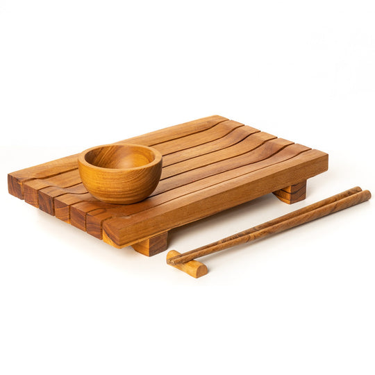Torei Sushi Teak Wood Serving Tray