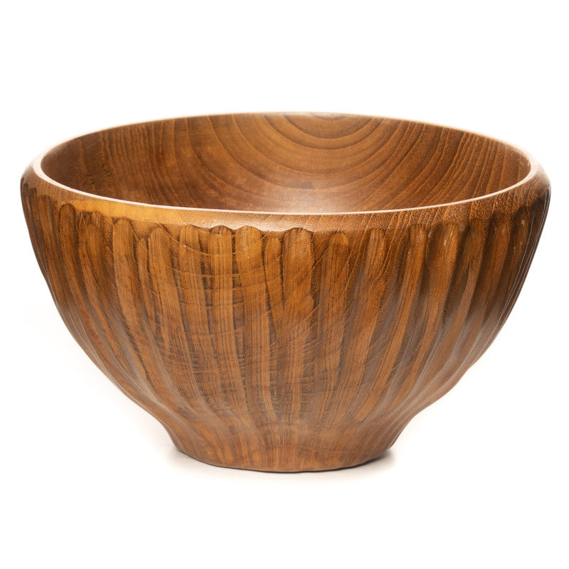 Vertical Carved Shiruwan Teak Wood Soup Bowl – Rainforest Bowls