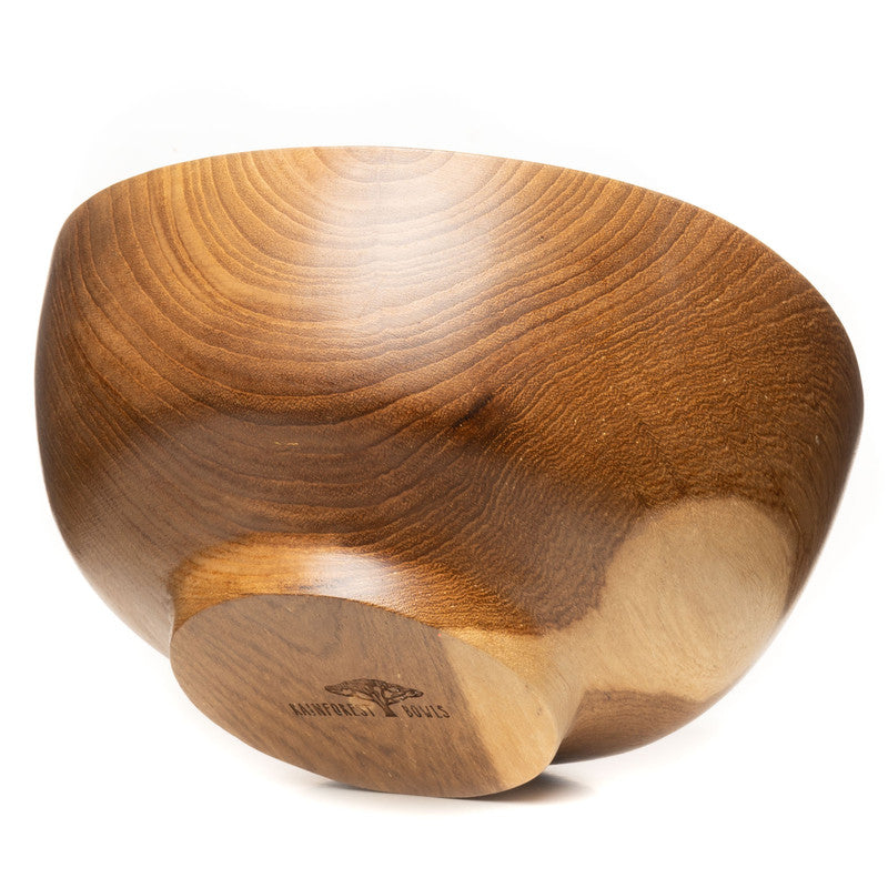 Wavy Menbachi Teak Wood Noodle Bowl - Jumbo – Rainforest Bowls