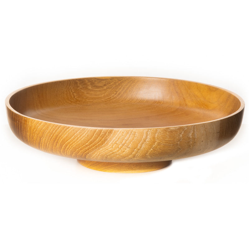 Wide Hirabachi Wooden Serving Bowl