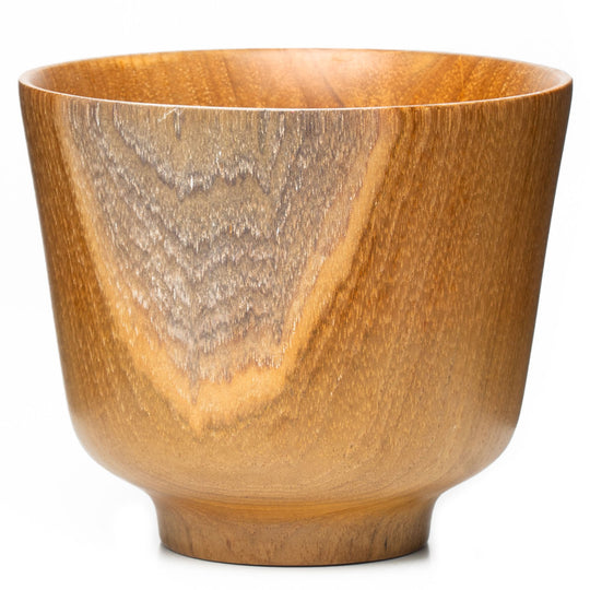 Wide Rim Ochawan Teak Wood Soup Bowl Tea Cup