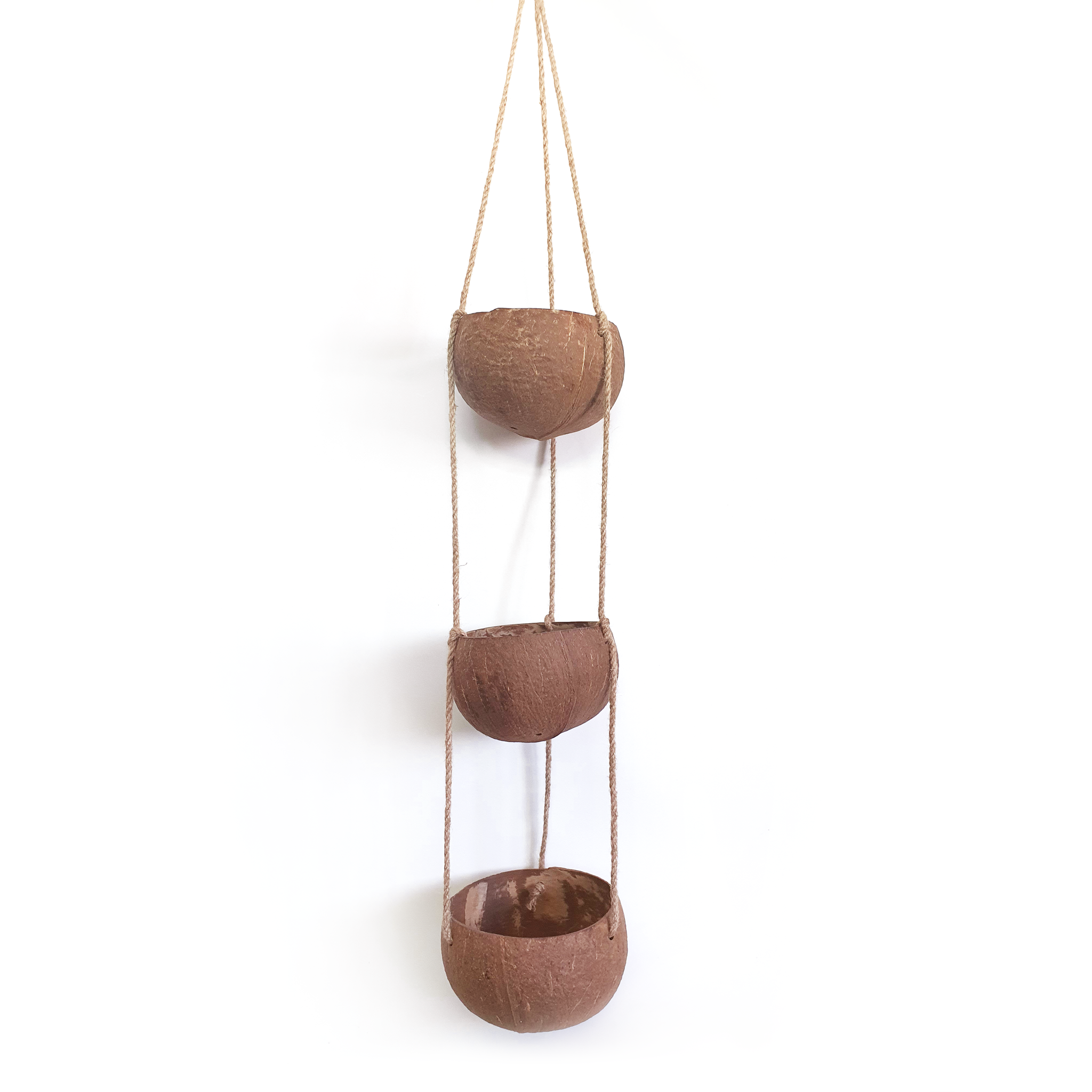 layered hanging planter Rainforest Bowls Hanging Fiber Coconut Planter 2-Pack